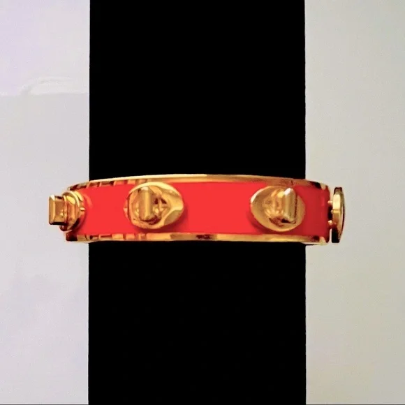 Coach Turnlock Bracelet Elegant Enamel in Orange VINTAGE - Picture 2 of 12